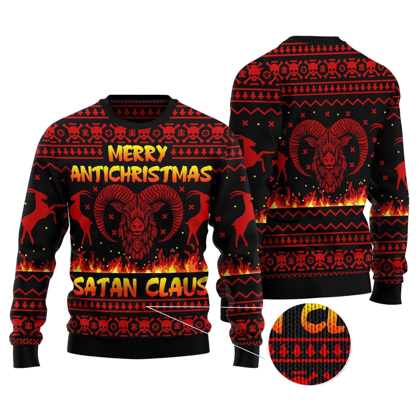 Merry Antichristmas Satan Claus Ugly Christmas Sweater ? Usalast