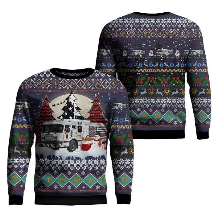 Eagan MN FD Christmas AOP Sweater ? Usalast