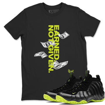 Earned Not Given Sneaker Tees - Air Foamposite One Black Volt