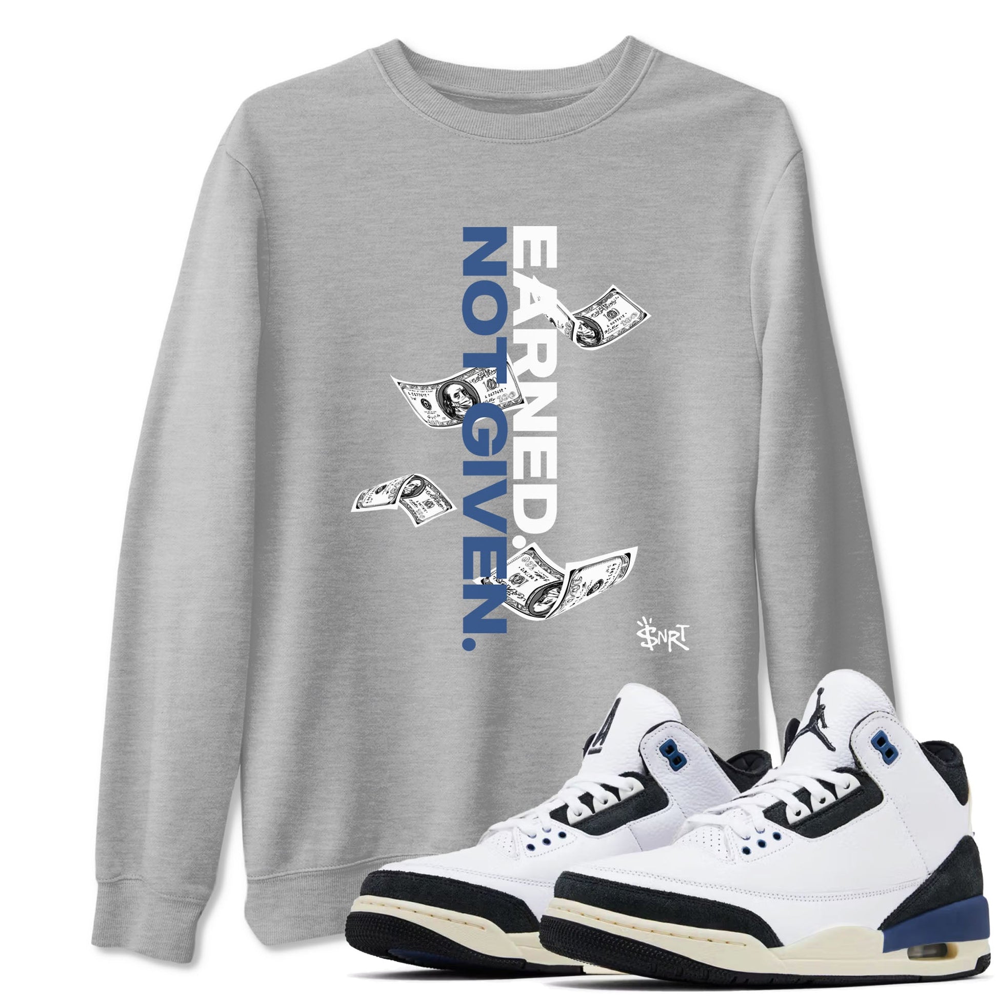 Earned Not Given Sneaker Tees - Air Jordan 3 A Ma Maniere x Diffused Blue