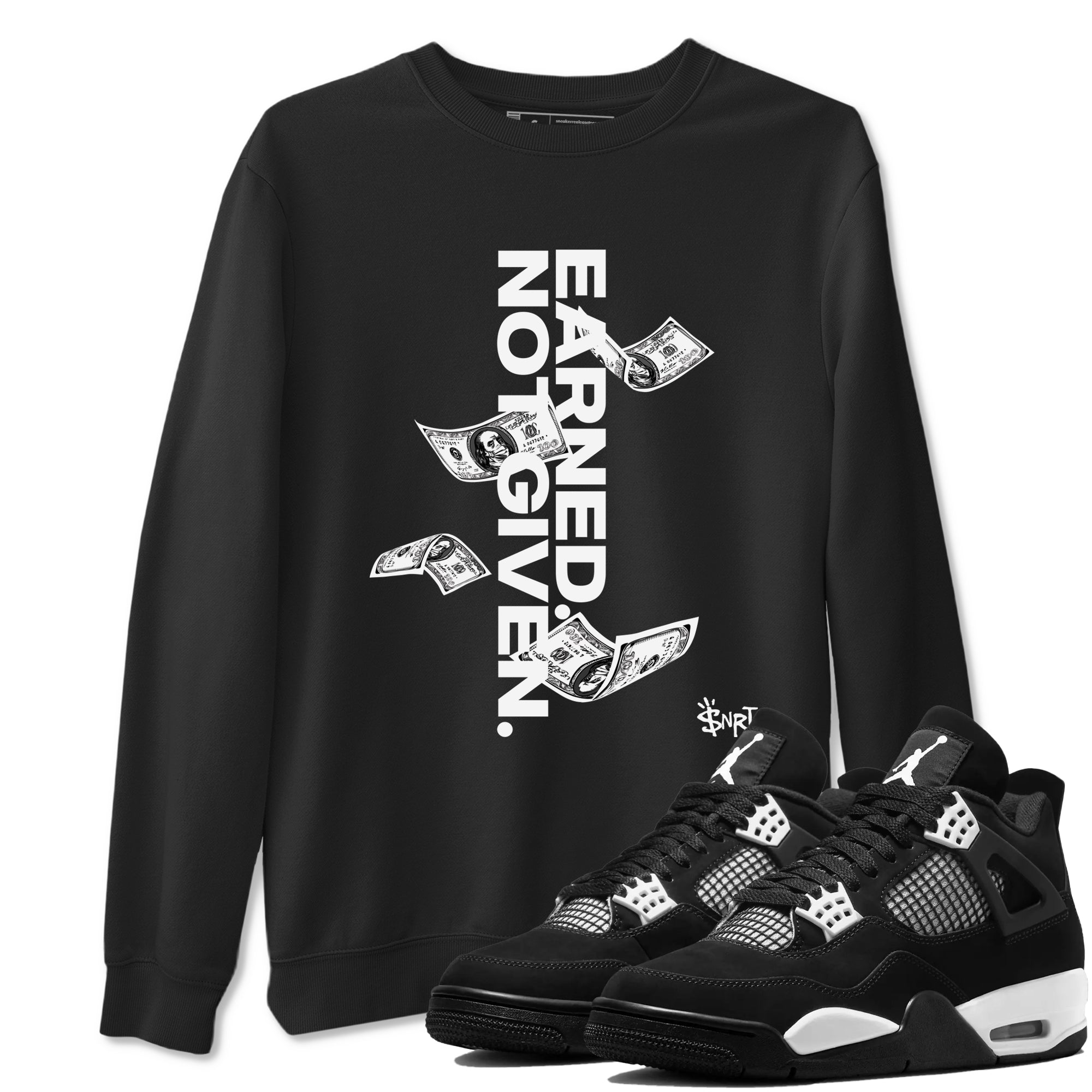 Earned Not Given Sneaker Tees - Air Jordan 4 White Thunder