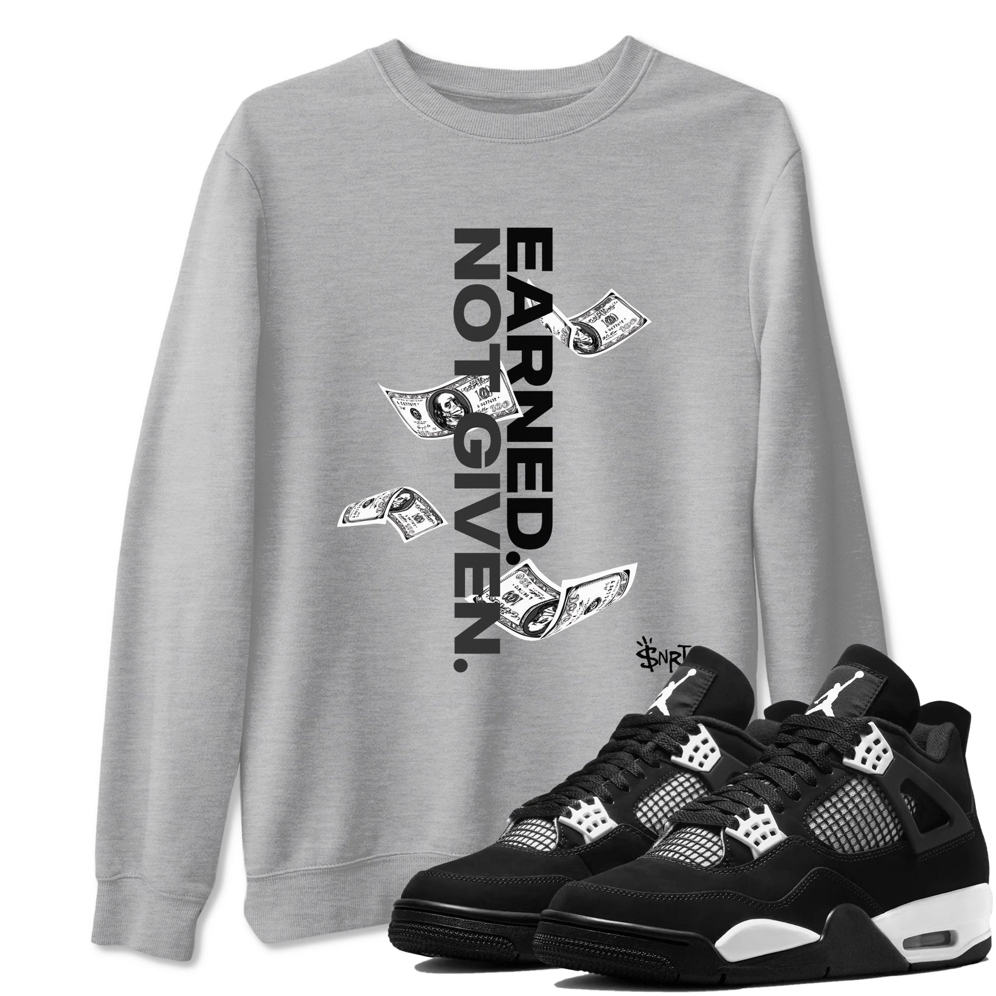 Earned Not Given Sneaker Tees - Air Jordan 4 White Thunder