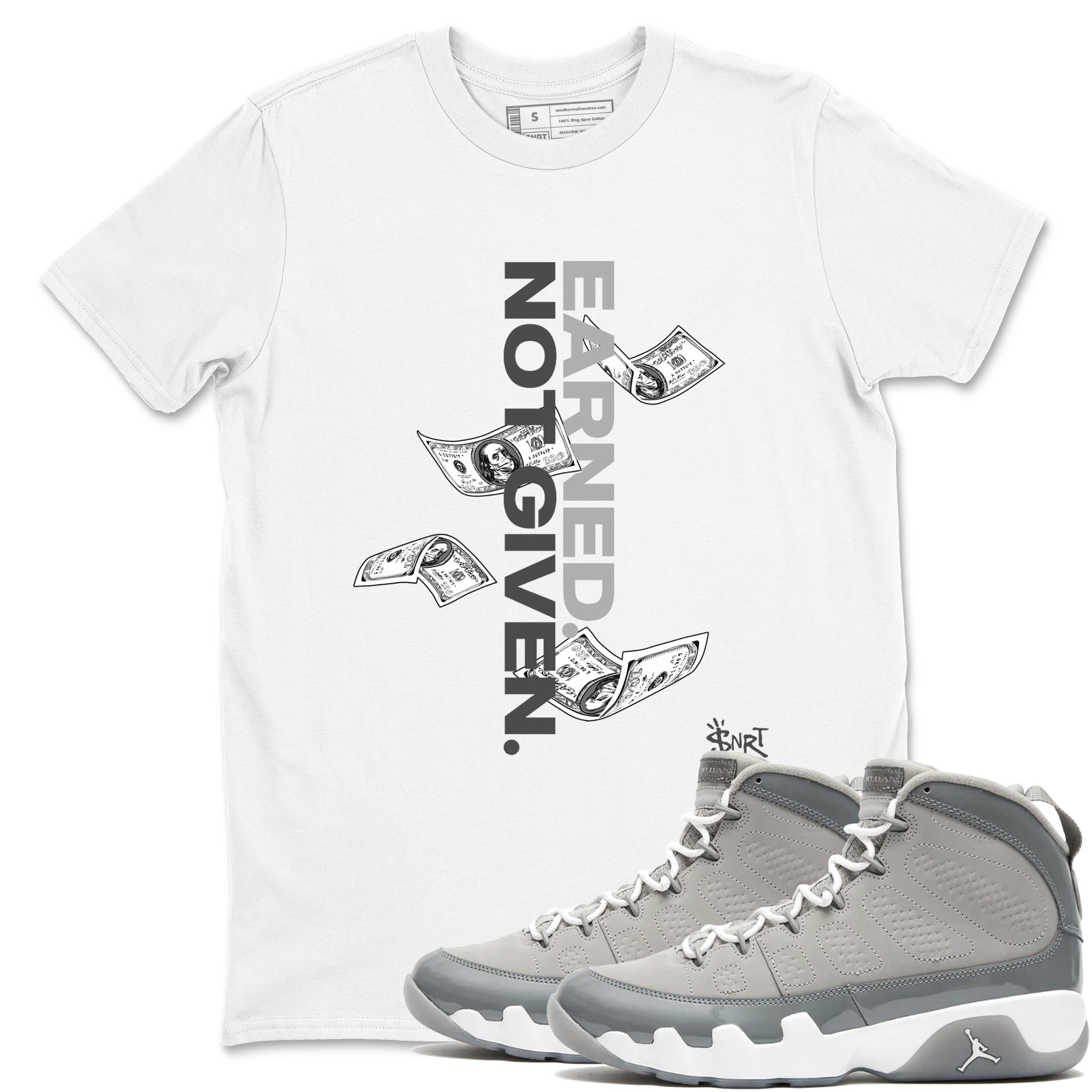 Earned Not Given Sneaker Tees - Air Jordan 9 Cool Grey