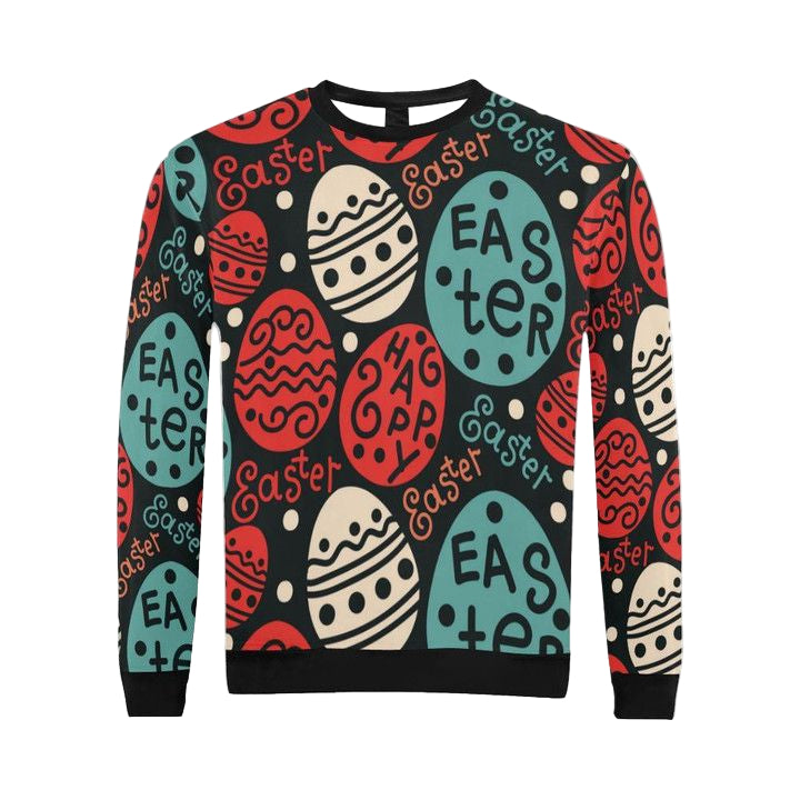 Easter Eggs Design Pattern All Over Print Crewneck Sweater For Men Large Model H18 Sh4257 ? Usalast