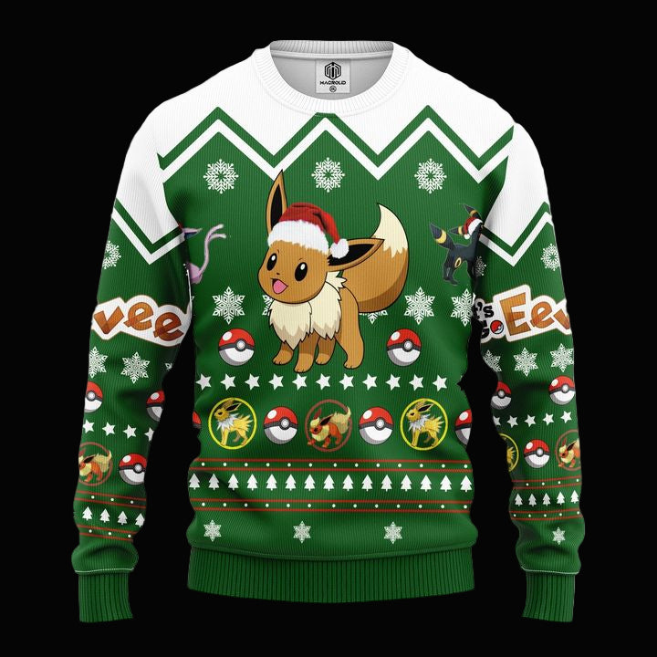 Eevee Pokemon Ugly Christmas Sweater Amazing Gift Idea Thanksgiving Gift ? Usalast