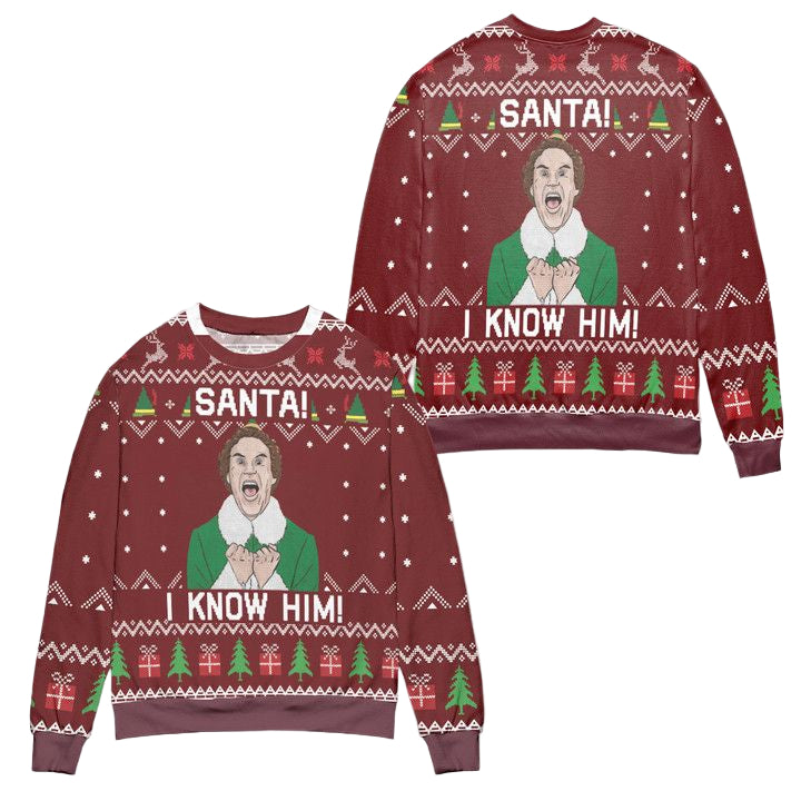 Elf Santa I Know Him Ugly Christmas Sweater ? Usalast