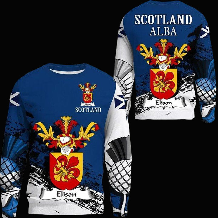Elison Scottish Family Crest Scotland Special Sweater A7 ? Usalast
