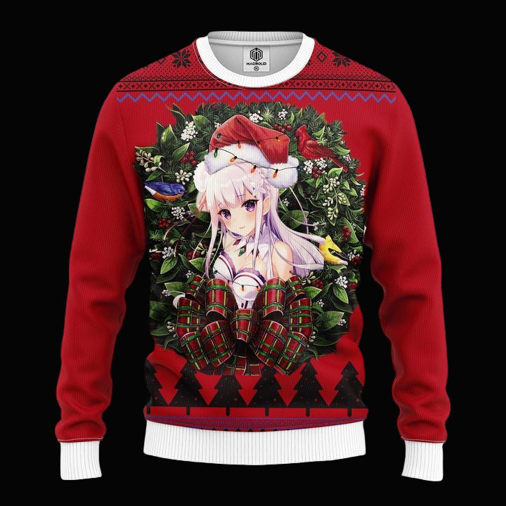 Emilia Purple Haired Re Zero Noel Mc Ugly Christmas Sweater Thanksgiving Gift ? Usalast