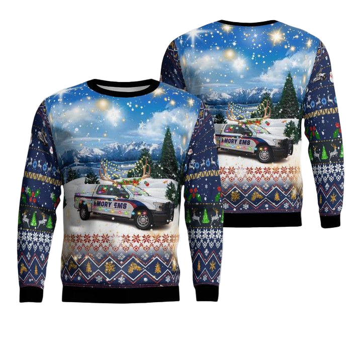Emory EMS Atlanta Georgia Christmas AOP Sweater ? Usalast
