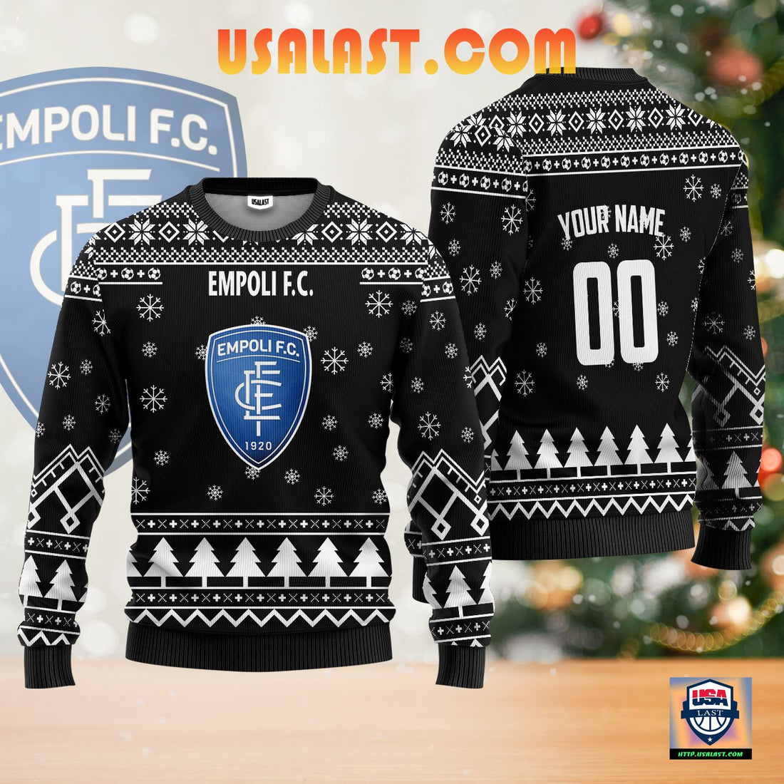 Empoli F.C 1909 Personalized Ugly Christmas Sweater Black Version ? Usalast
