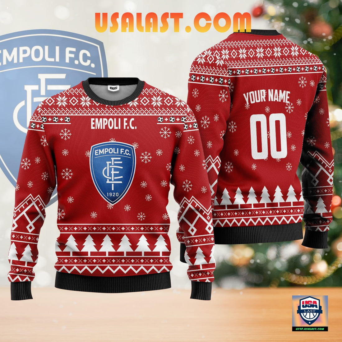 Empoli F.C 1909 Personalized Ugly Christmas Sweater Red Version ? Usalast