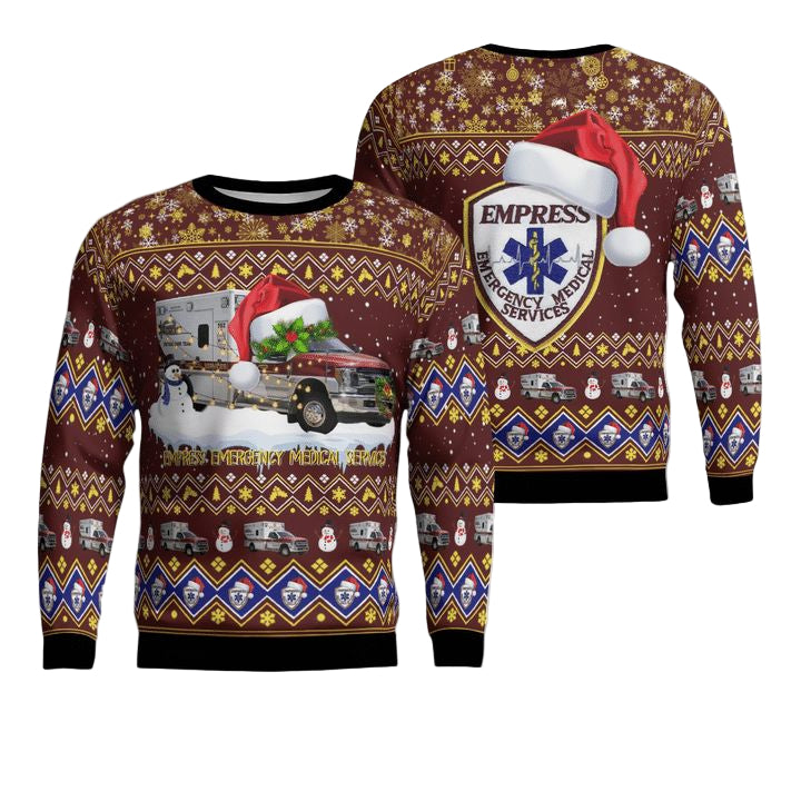 Empress Emergency Medical Services Christmas AOP Sweater ? Usalast