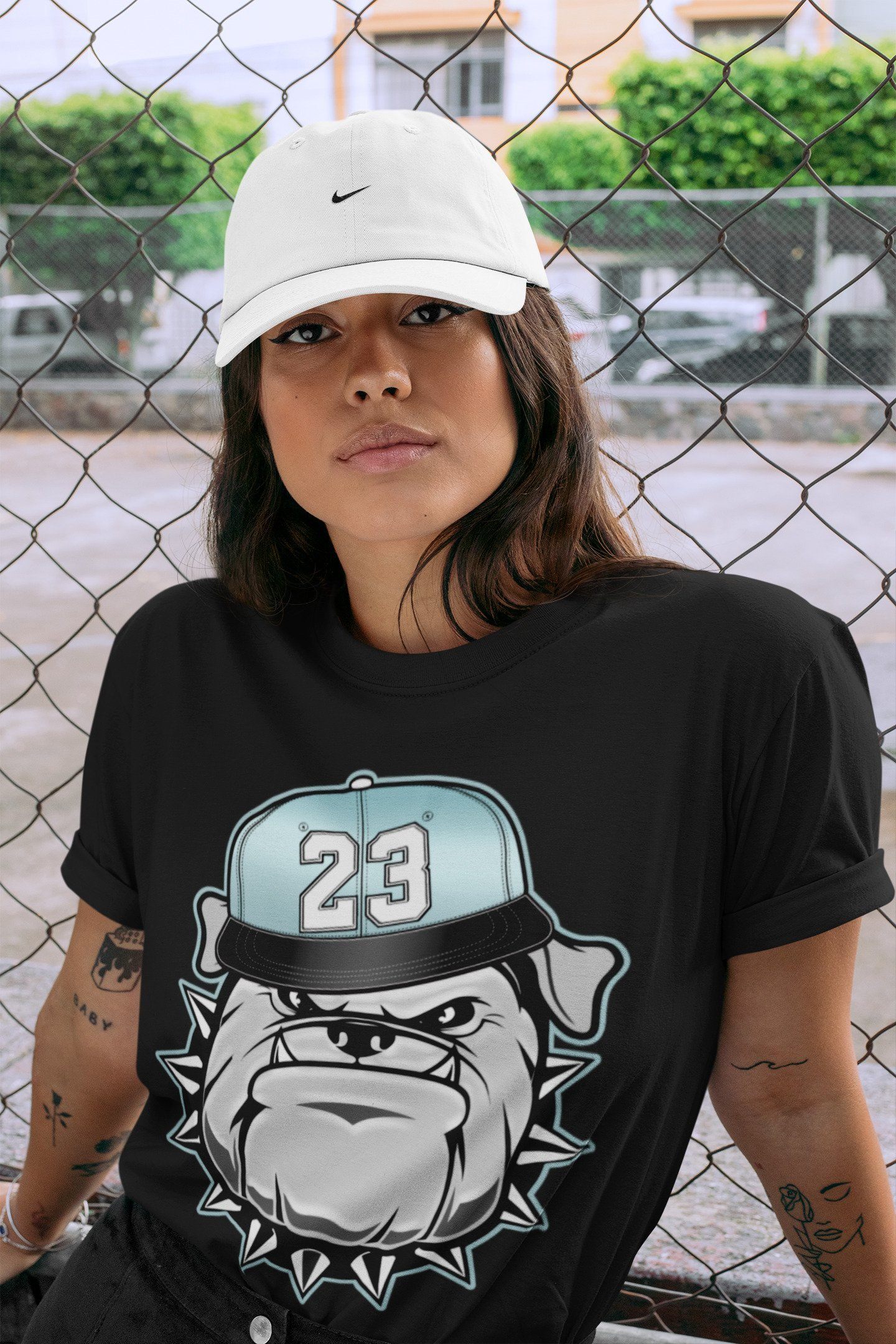 English Bulldog Unisex Tops - Air Jordan 11 Legend Blue