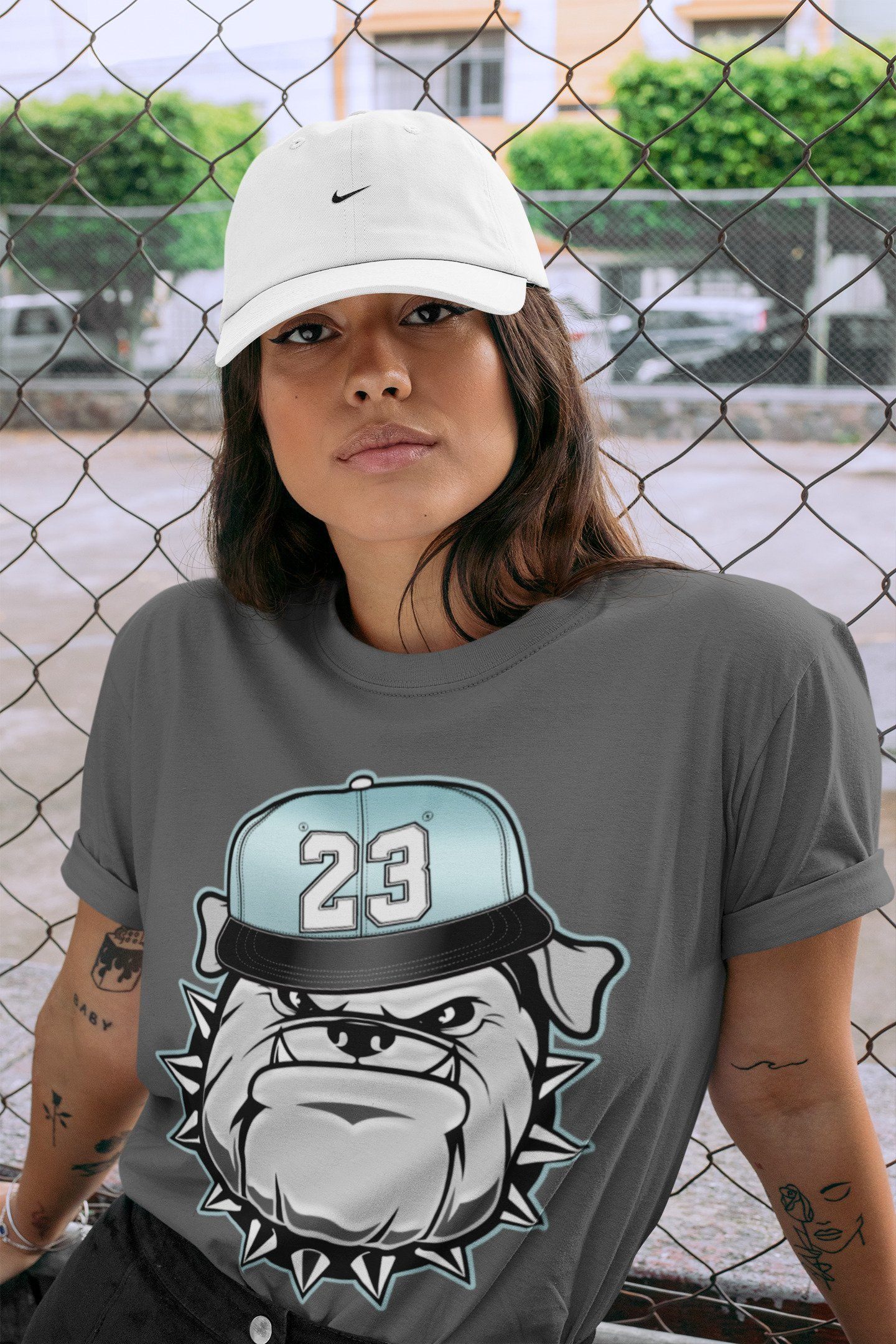 English Bulldog Unisex Tops - Air Jordan 11 Legend Blue