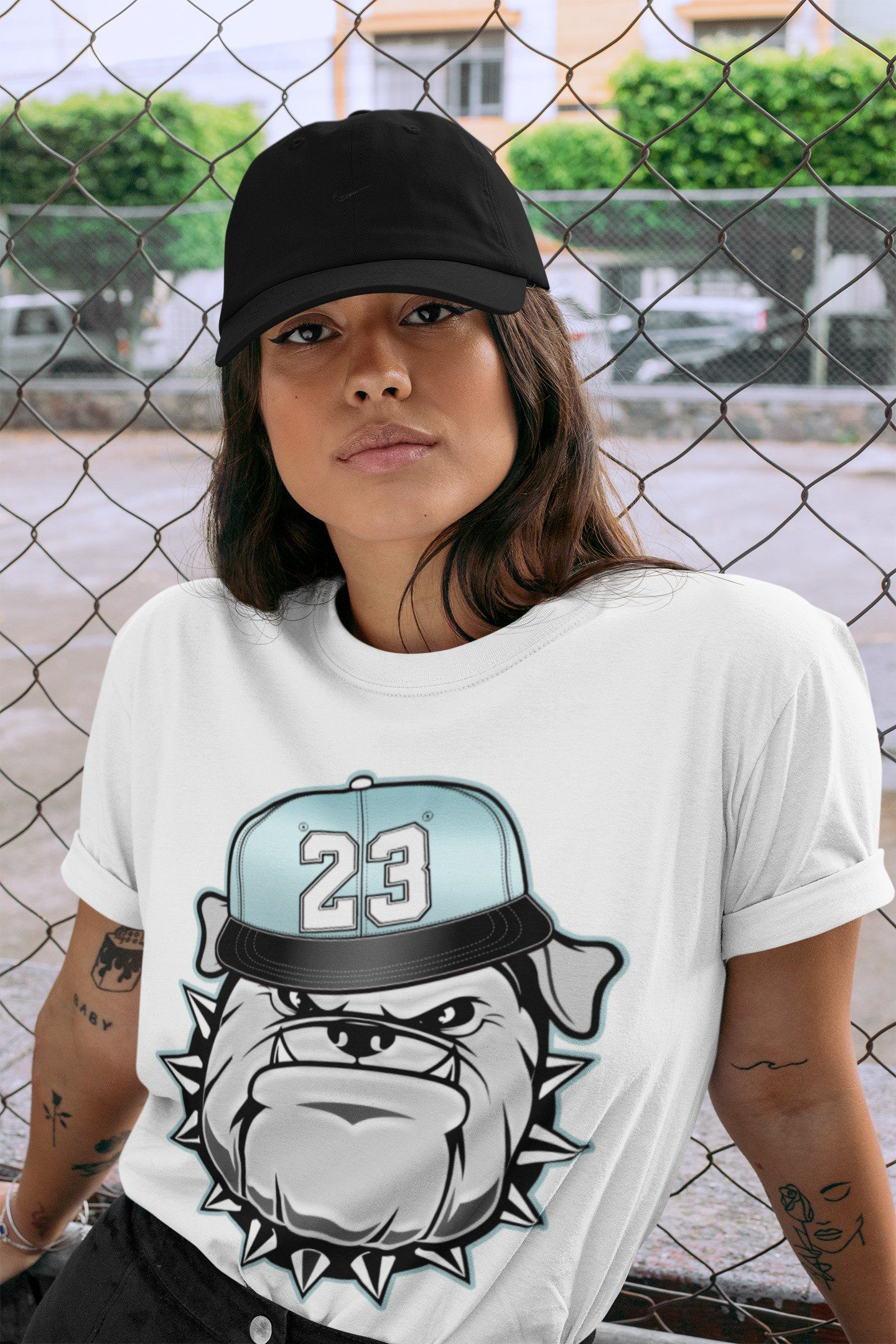 English Bulldog Unisex Tops - Air Jordan 11 Legend Blue