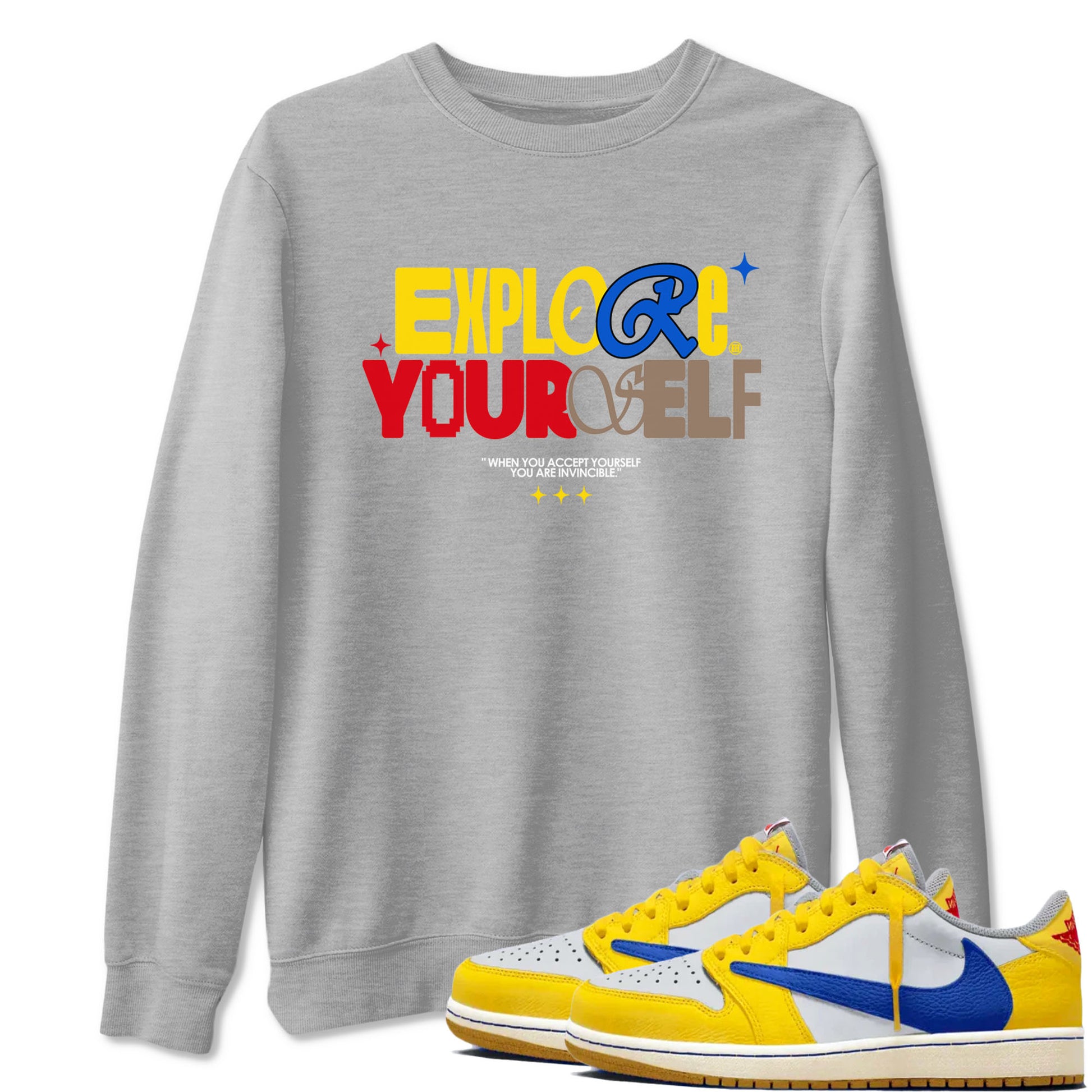 Explore Yourself Sneaker Tees - Air Jordan 1 Travis Scott Canary