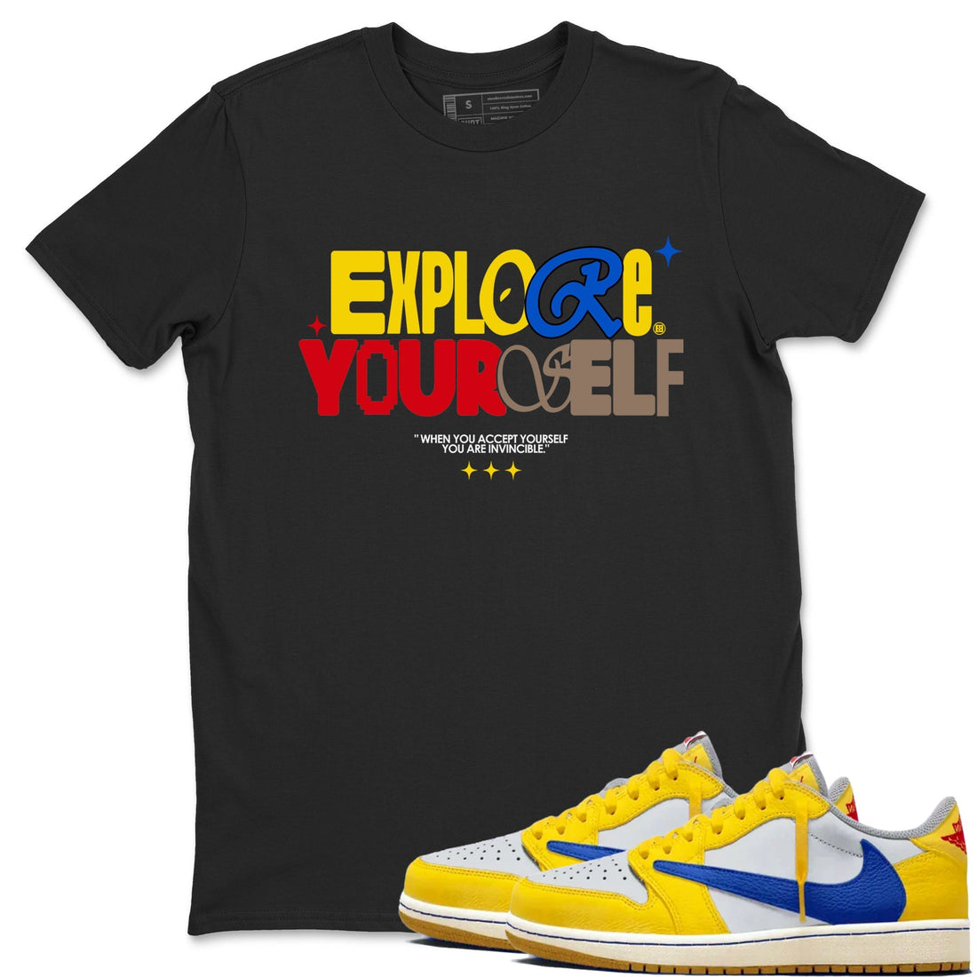 Explore Yourself Sneaker Tees - Air Jordan 1 Travis Scott Canary