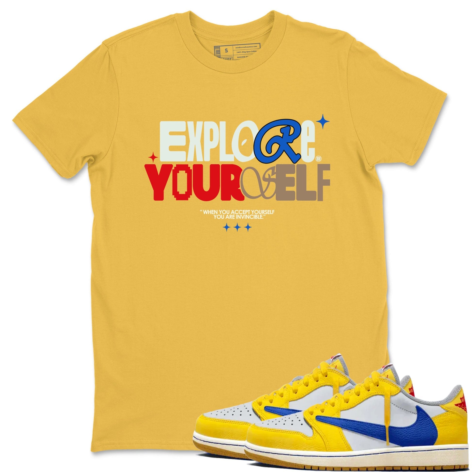 Explore Yourself Sneaker Tees - Air Jordan 1 Travis Scott Canary
