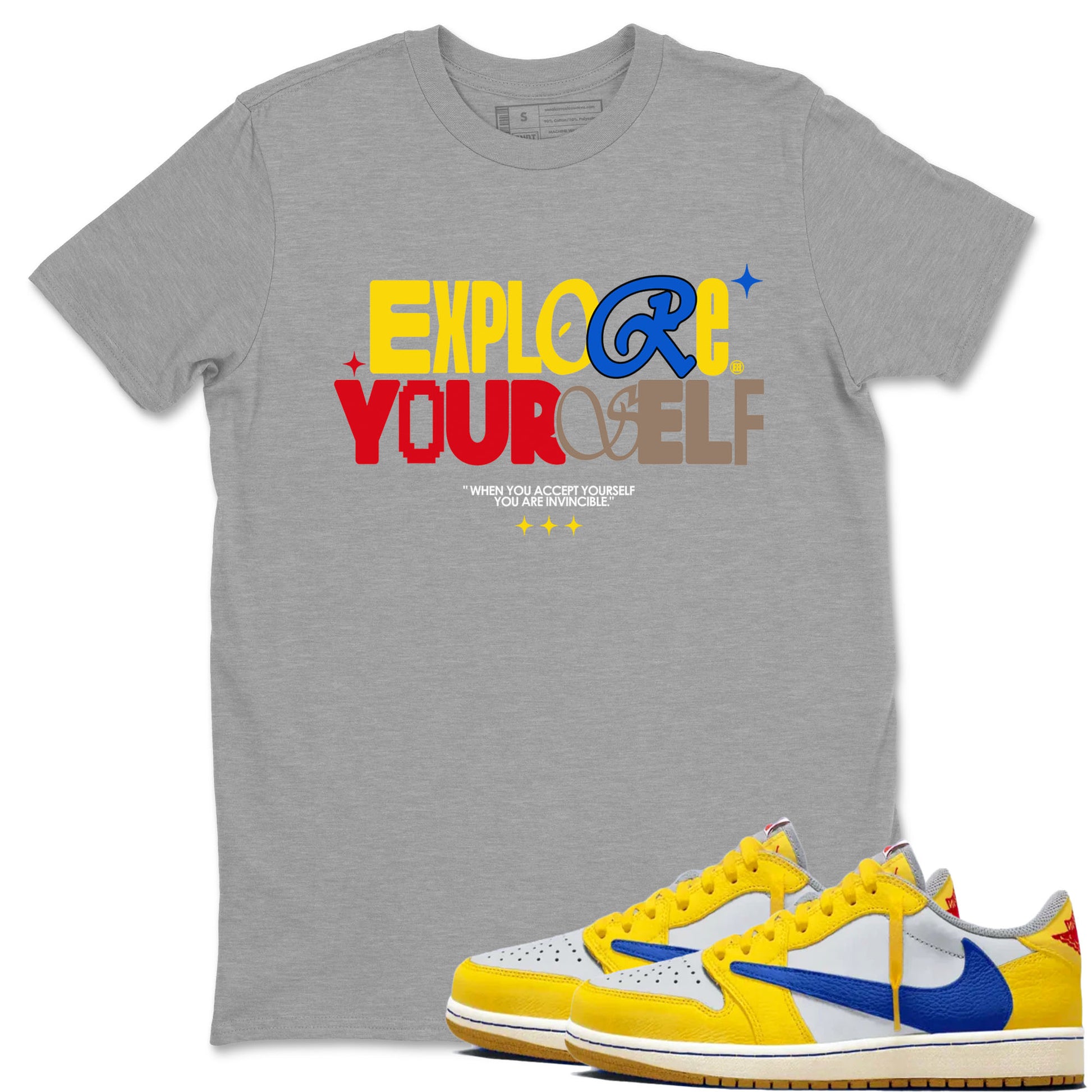 Explore Yourself Sneaker Tees - Air Jordan 1 Travis Scott Canary