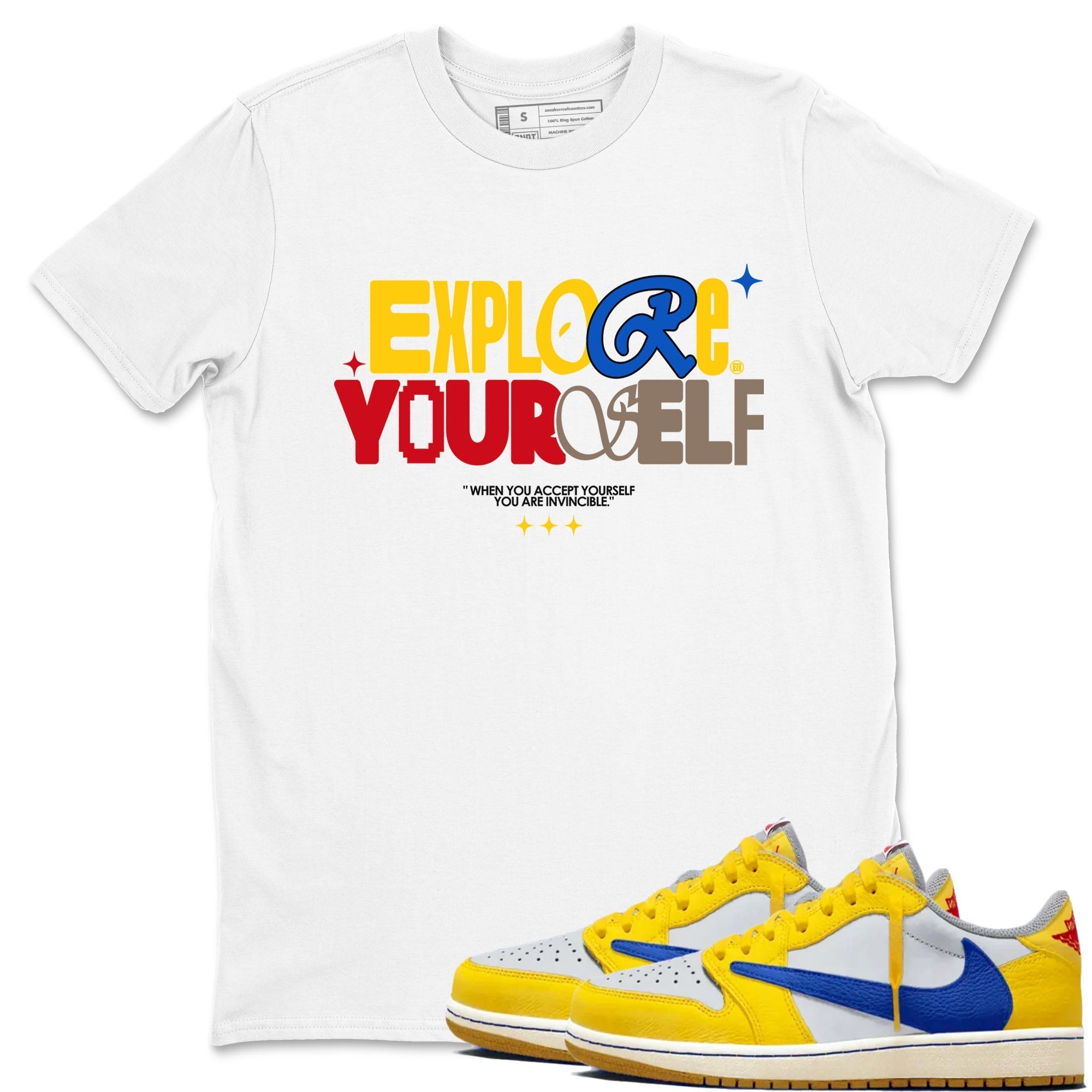 Explore Yourself Sneaker Tees - Air Jordan 1 Travis Scott Canary