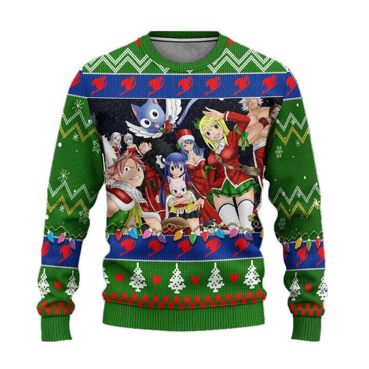 Fairy Tail Anime Ugly Christmas Sweater Custom Characters Xmas Gift ? Usalast