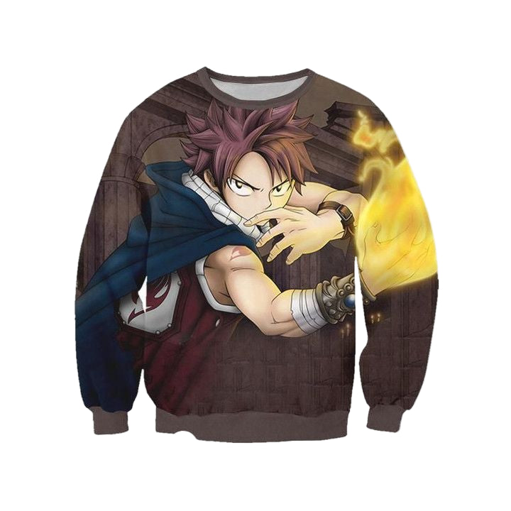 Fairy Tail Natsus Fire Sweater ? Fairy Tail 3D Printed Sweater ? Usalast