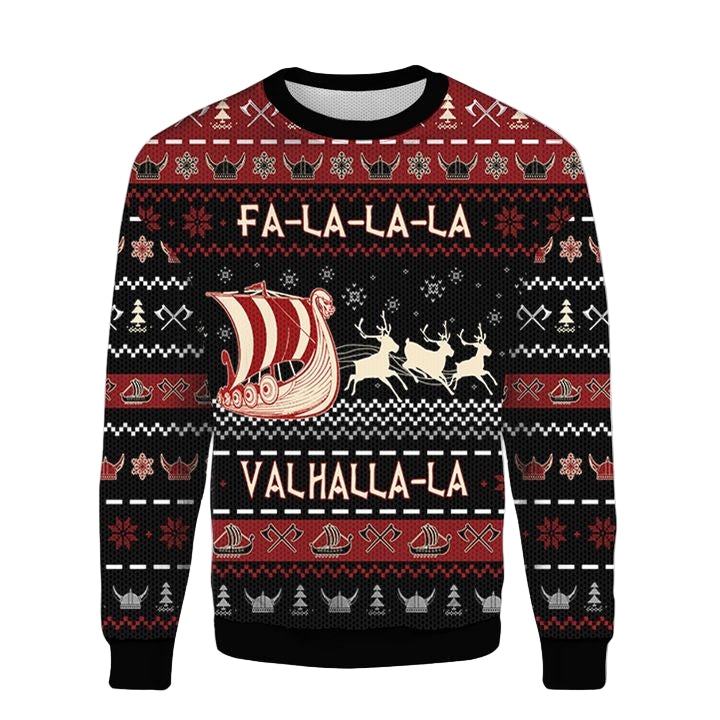 Falalala Valhalla Viking Ugly Xmas 3D Christmas Sweater ? Usalast