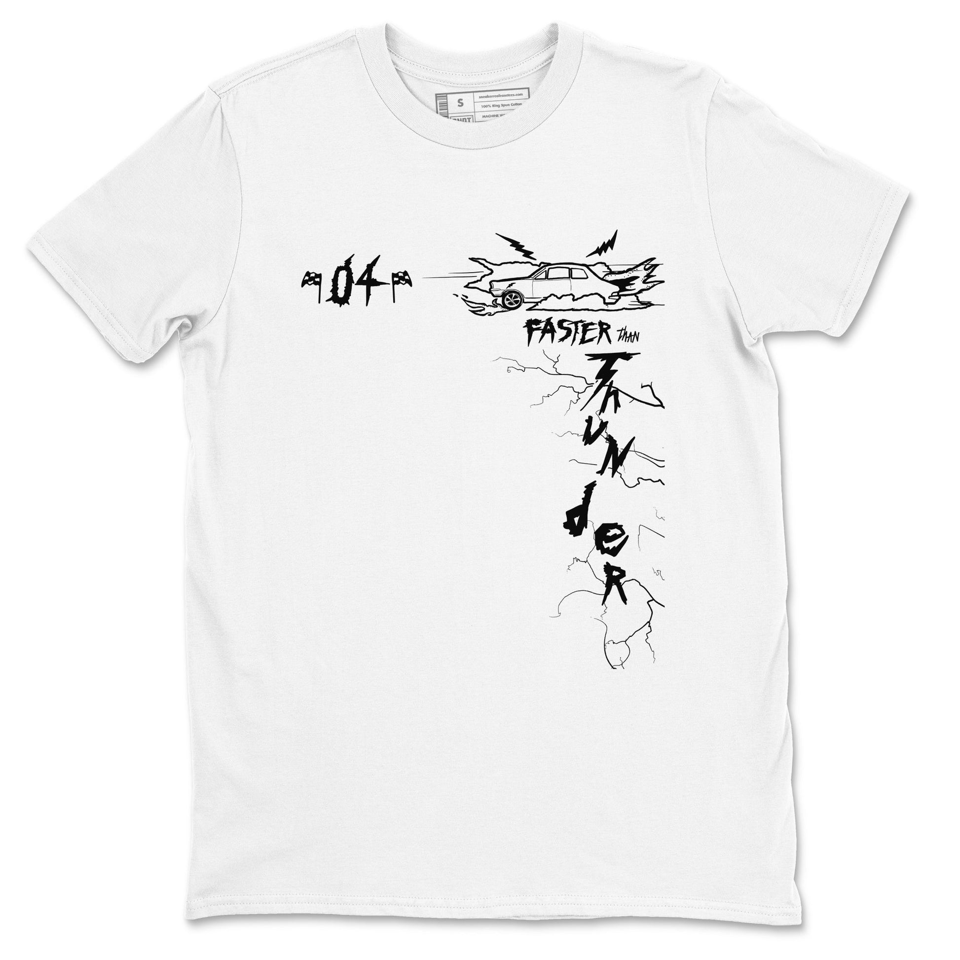 Faster Than Thunder Sneaker Tees - Air Jordan 4 White Thunder