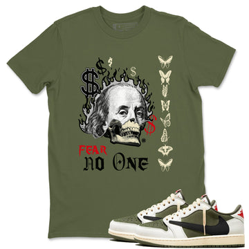 Fear No One Sneaker Tees - Air Jordan 1 Travis Scott Medium Olive