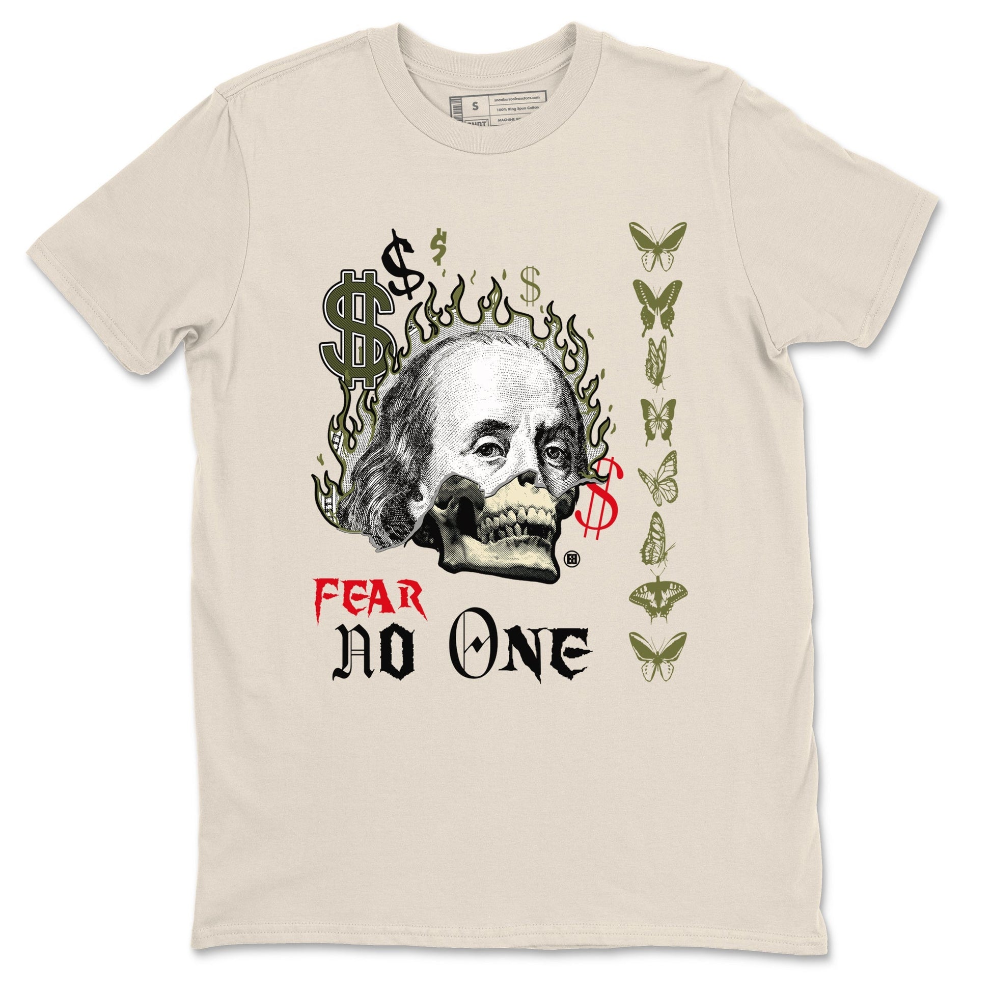 Fear No One Sneaker Tees - Air Jordan 1 Travis Scott Medium Olive