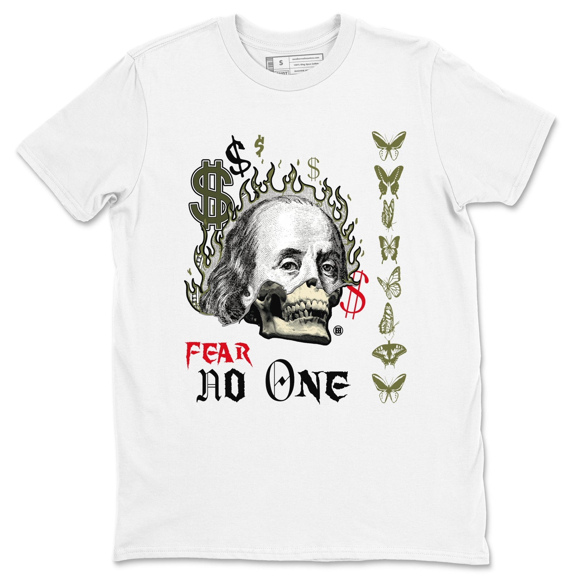 Fear No One Sneaker Tees - Air Jordan 1 Travis Scott Medium Olive