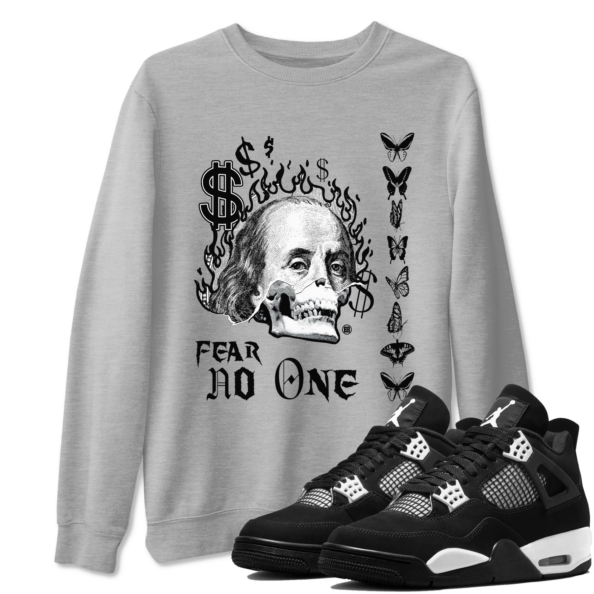 Fear No One Sneaker Tees - Air Jordan 4 White Thunder