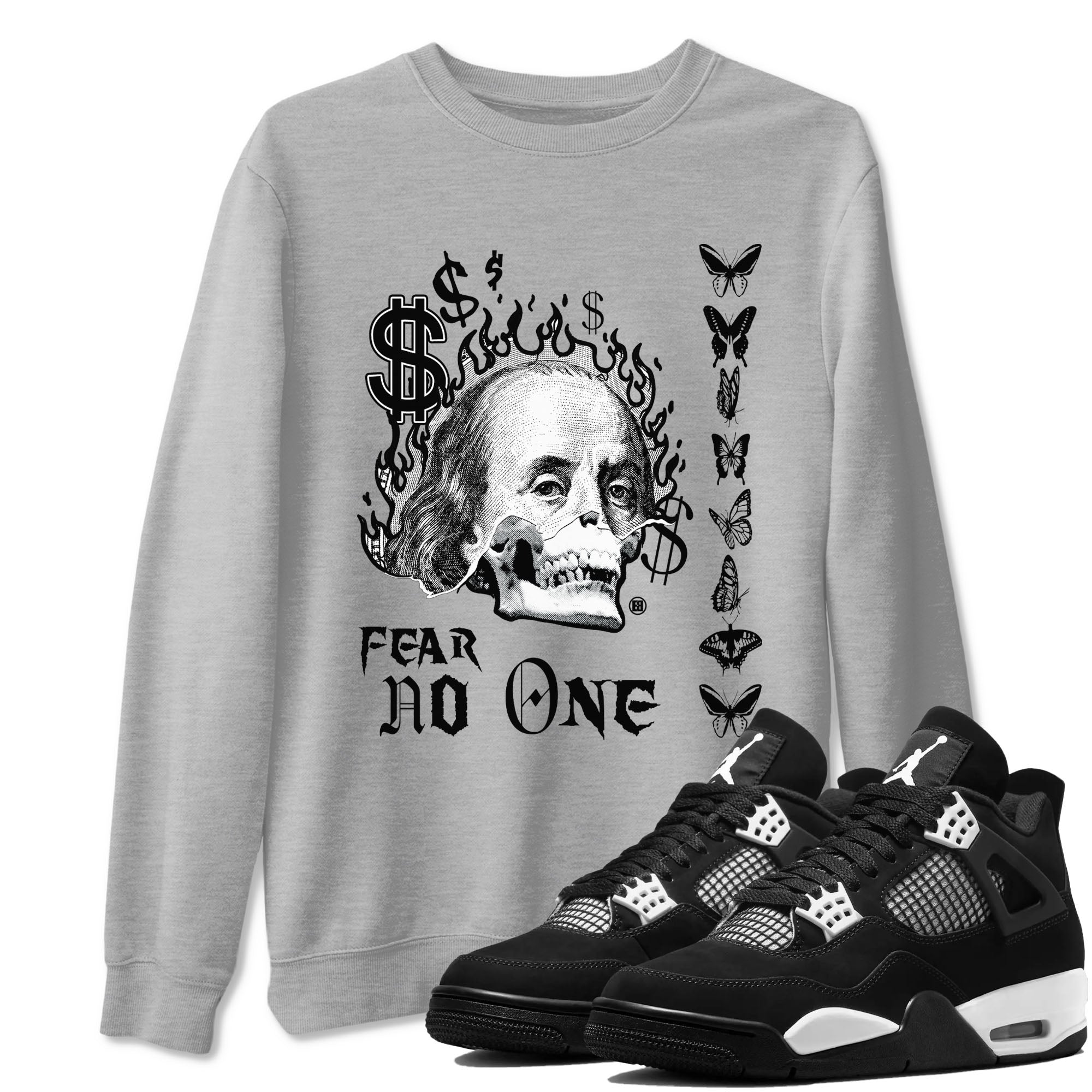 Fear No One Sneaker Tees - Air Jordan 4 White Thunder