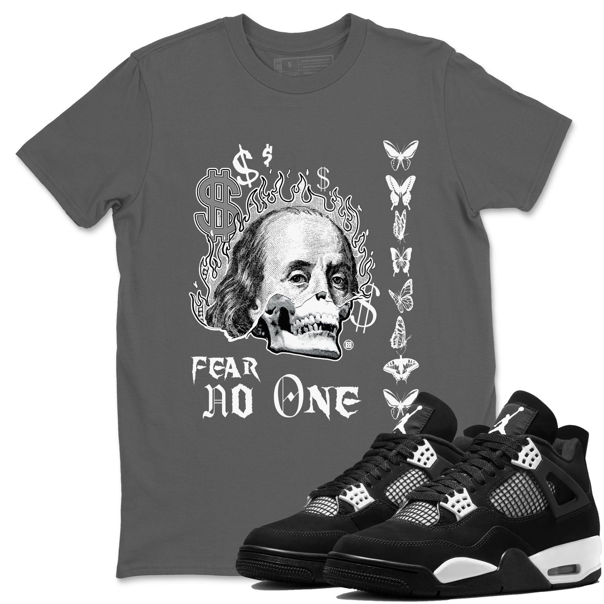 Fear No One Sneaker Tees - Air Jordan 4 White Thunder