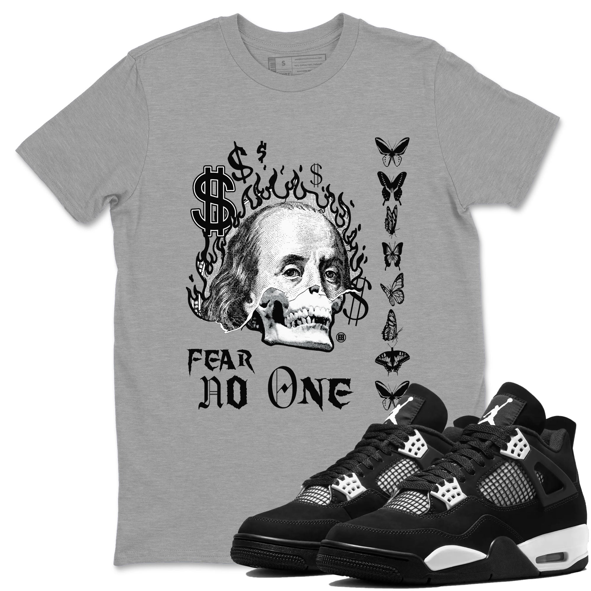 Fear No One Sneaker Tees - Air Jordan 4 White Thunder