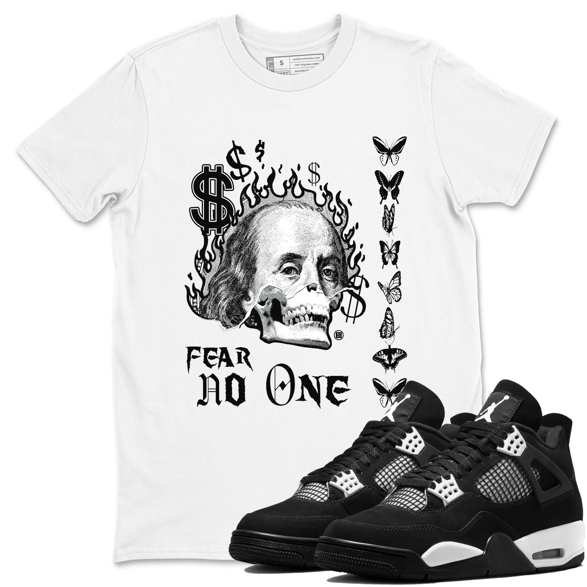 Fear No One Sneaker Tees - Air Jordan 4 White Thunder