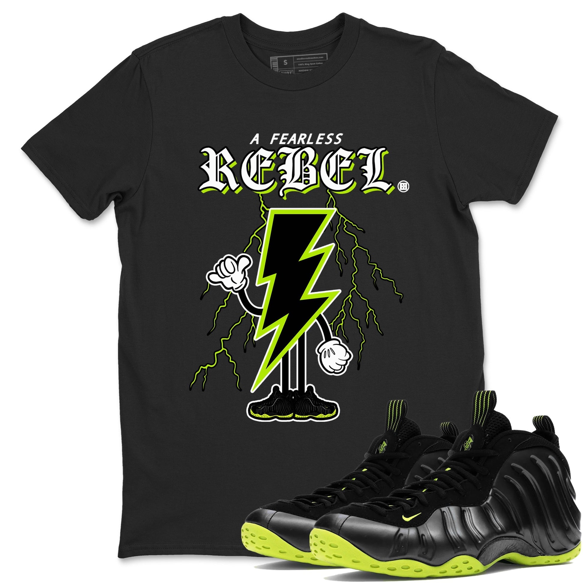 Fearless Rebel Sneaker Tees - Air Foamposite One Black Volt