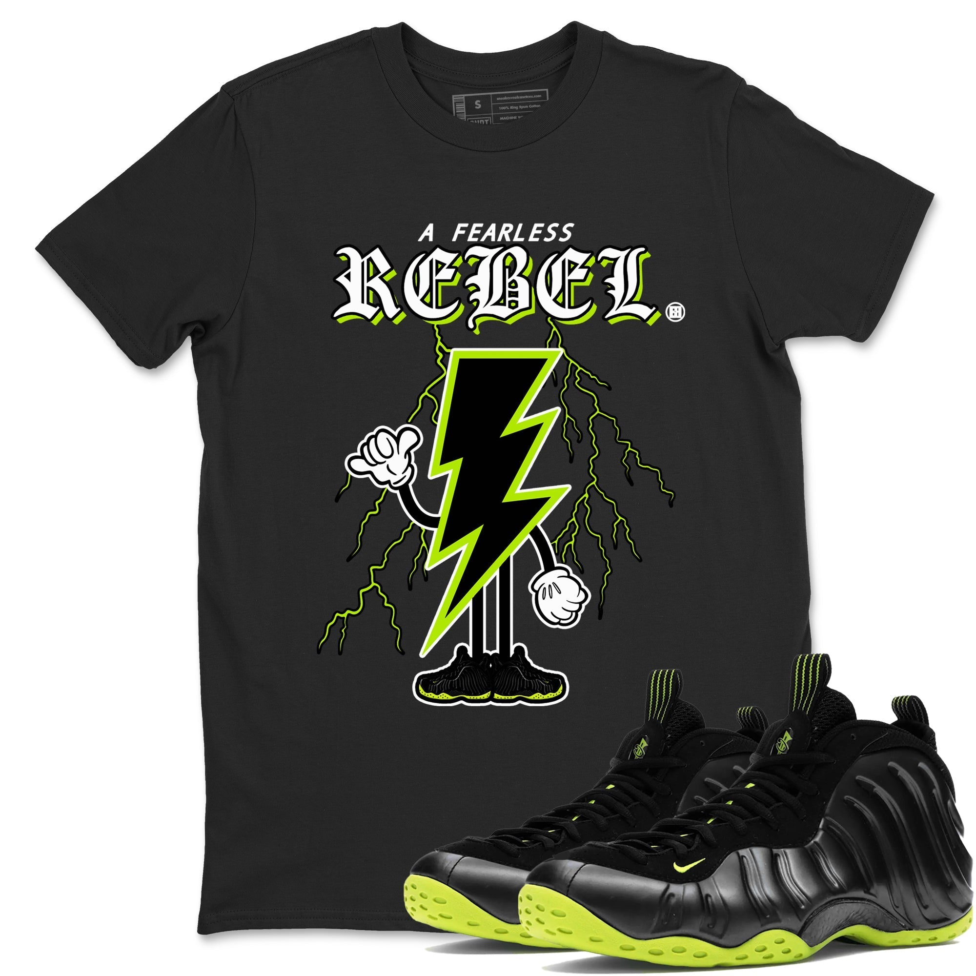 Fearless Rebel Sneaker Tees - Air Foamposite One Black Volt