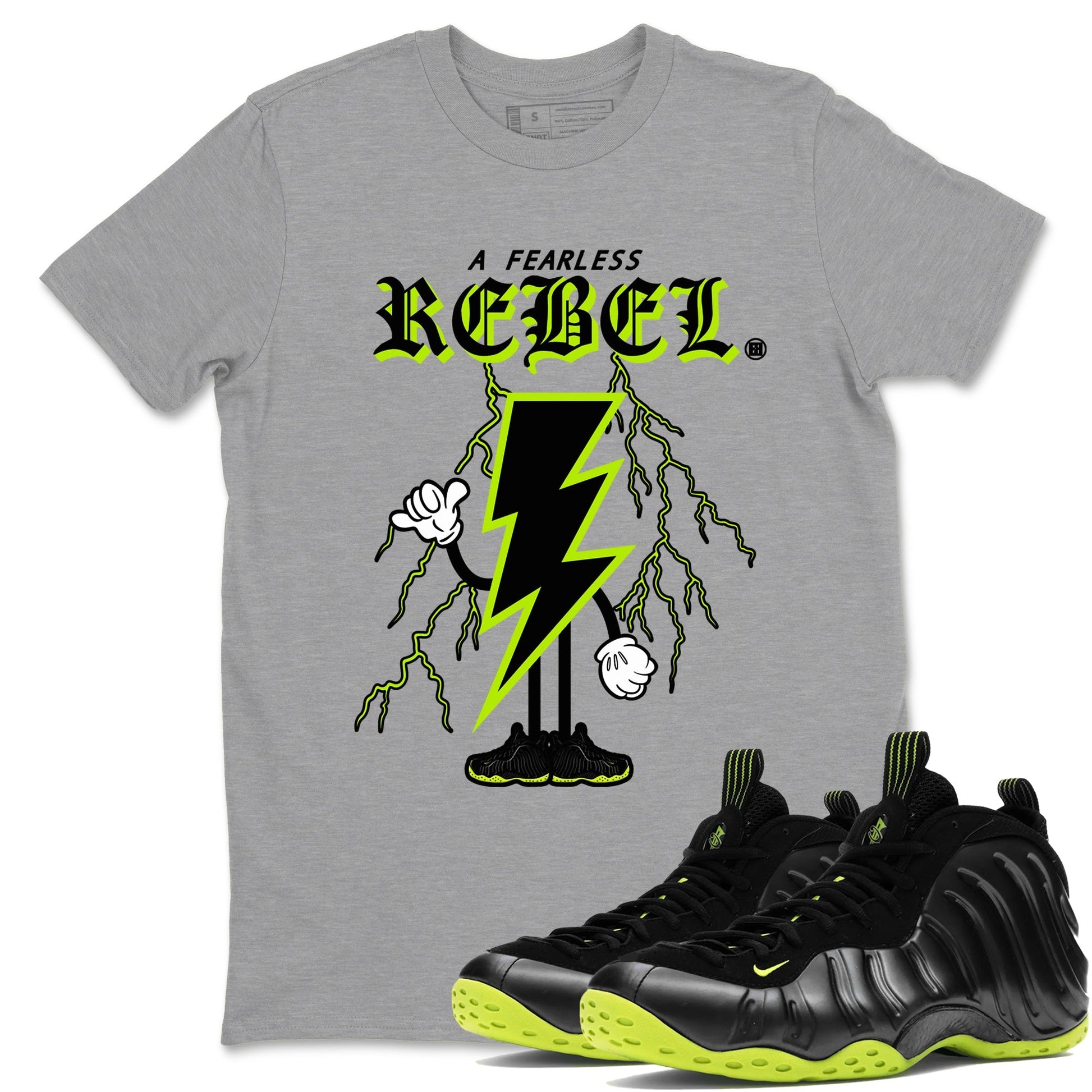 Fearless Rebel Sneaker Tees - Air Foamposite One Black Volt