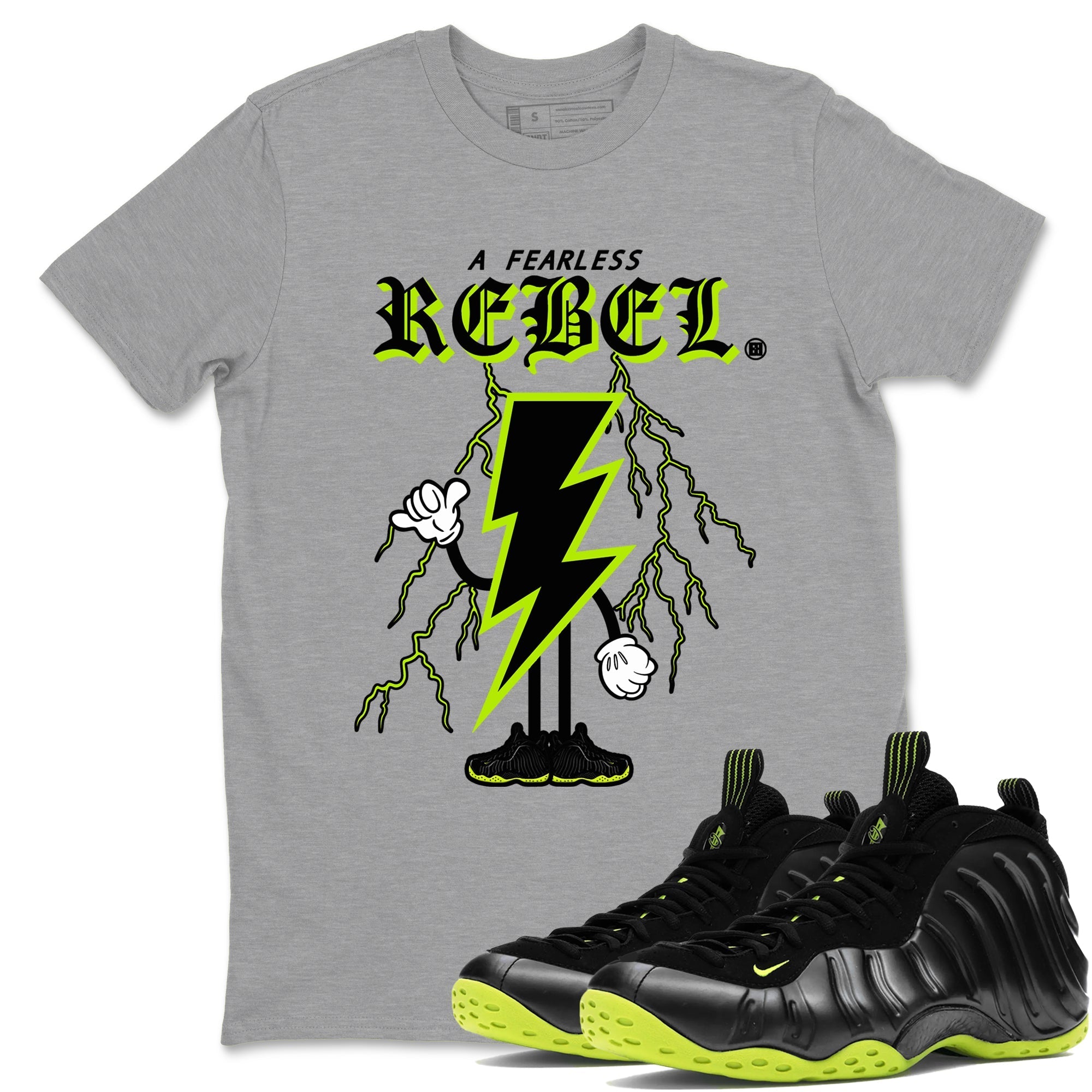 Fearless Rebel Sneaker Tees - Air Foamposite One Black Volt