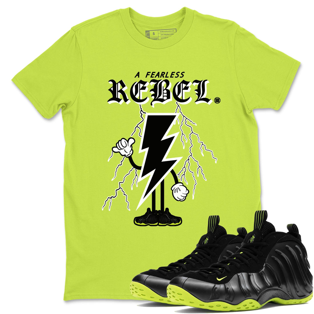 Fearless Rebel Sneaker Tees - Air Foamposite One Black Volt
