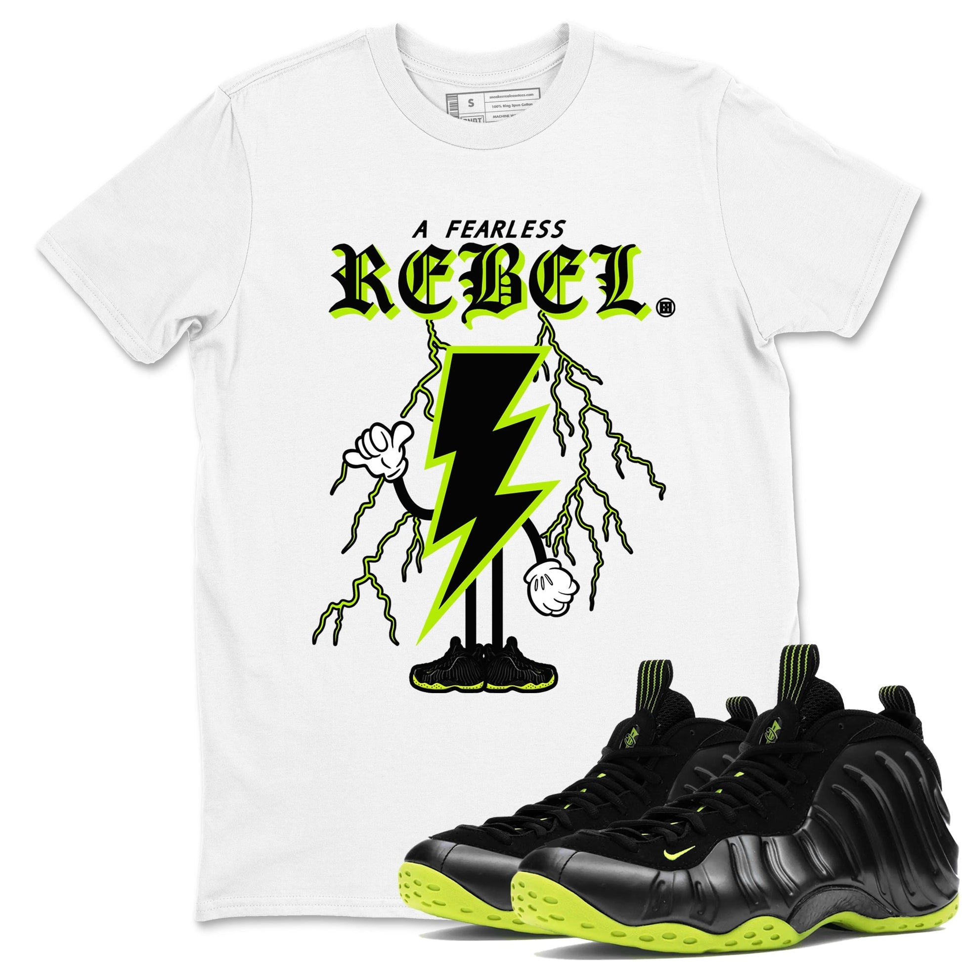 Fearless Rebel Sneaker Tees - Air Foamposite One Black Volt