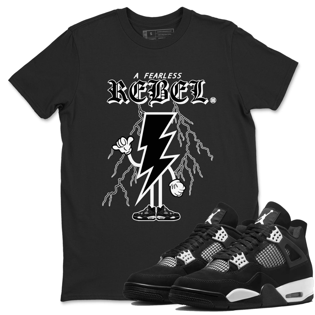 Fearless Rebel Sneaker Tees - Air Jordan 4 White Thunder