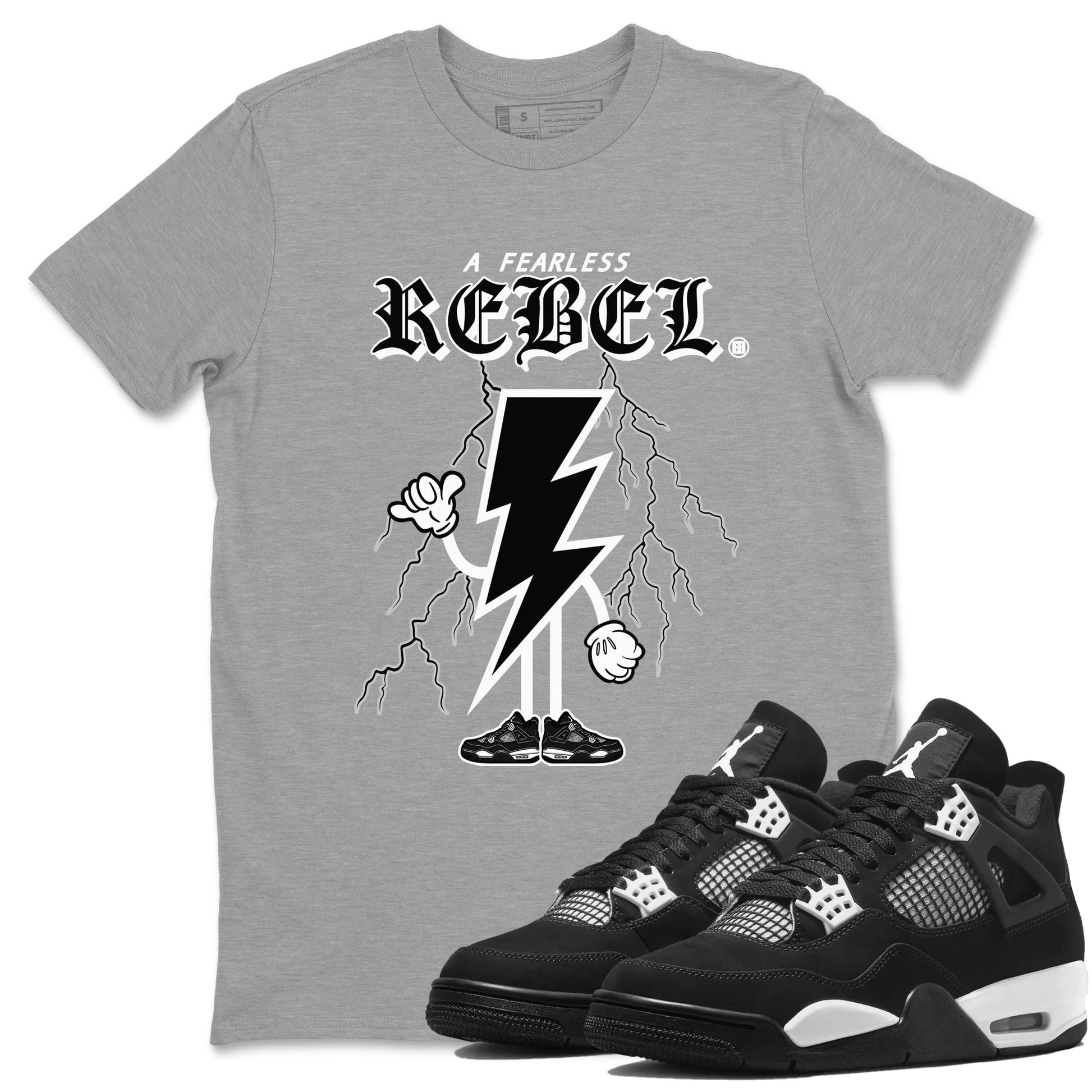 Fearless Rebel Sneaker Tees - Air Jordan 4 White Thunder
