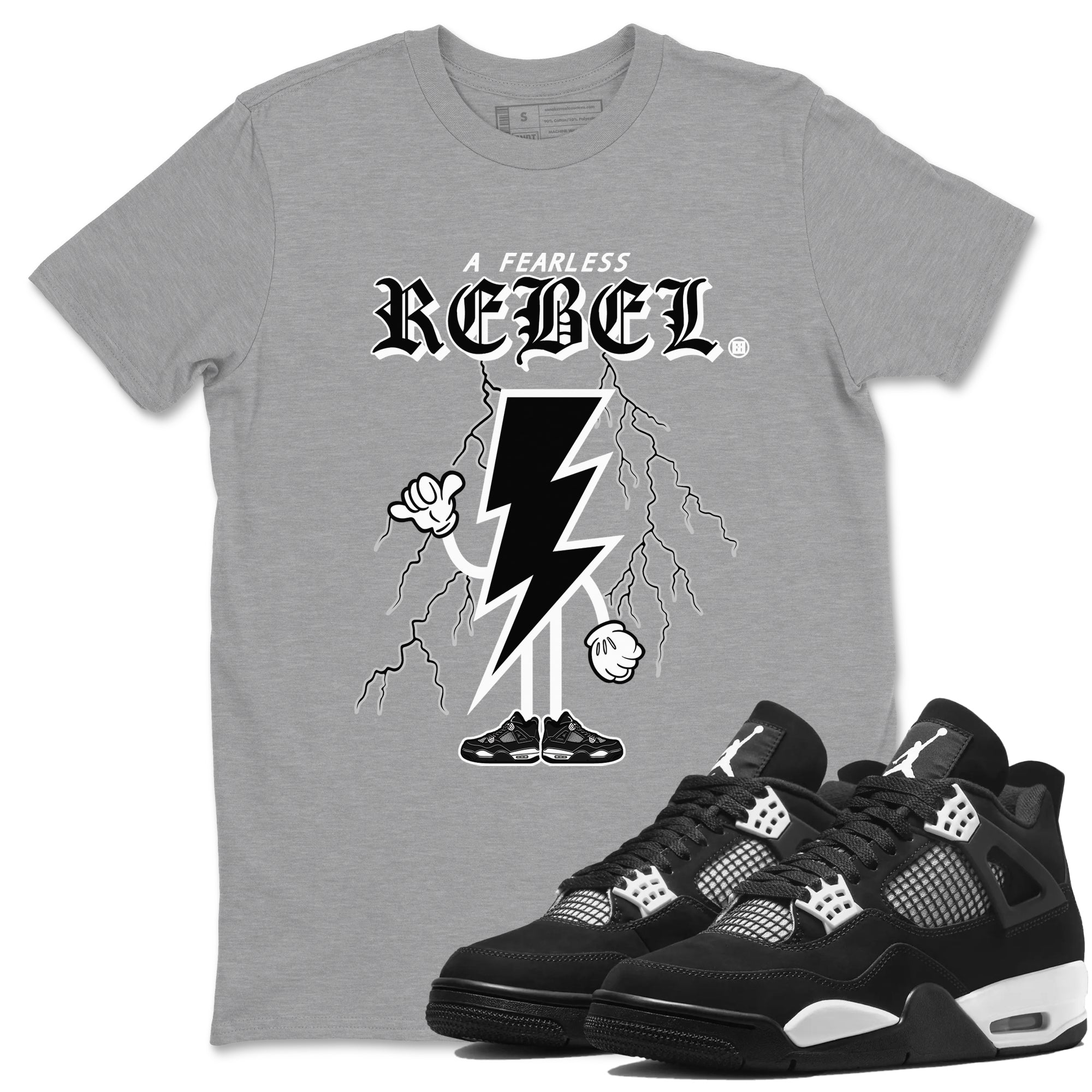 Fearless Rebel Sneaker Tees - Air Jordan 4 White Thunder