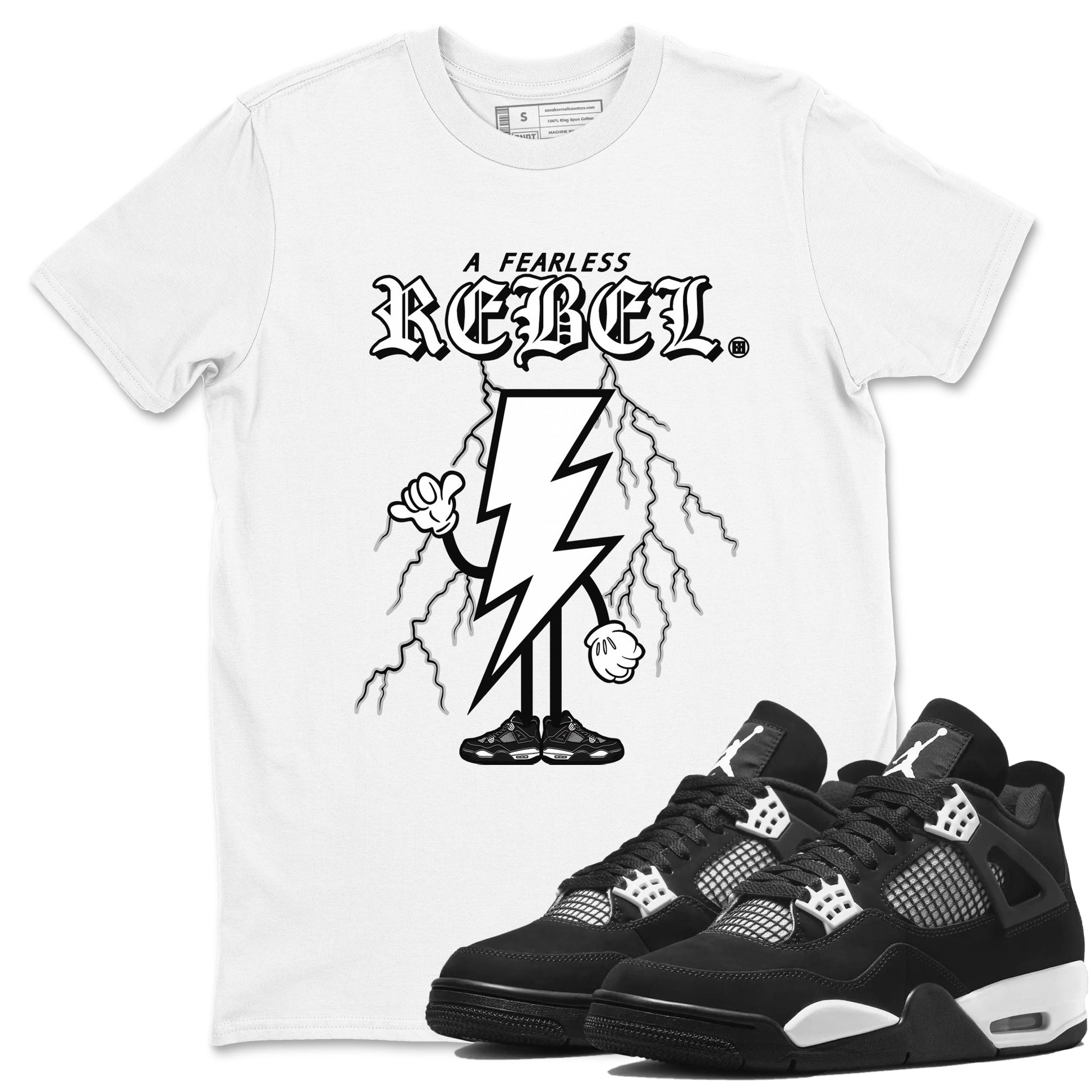 Fearless Rebel Sneaker Tees - Air Jordan 4 White Thunder