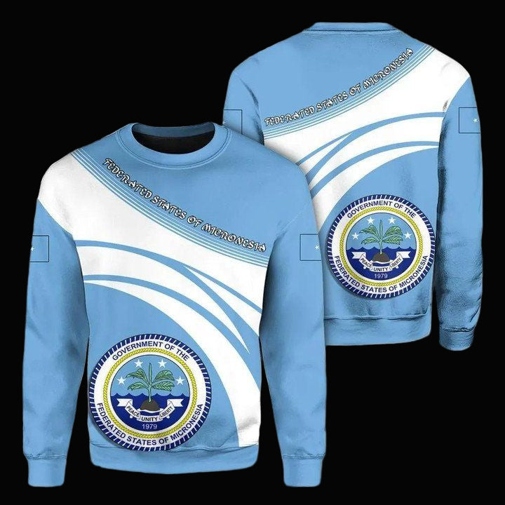 Federated States Of Micronesia Coat Of Arms Sweater Cricket Style J5W ? Usalast