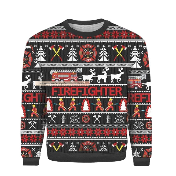Firefighter Ugly 3D Christmas Sweater ? Usalast