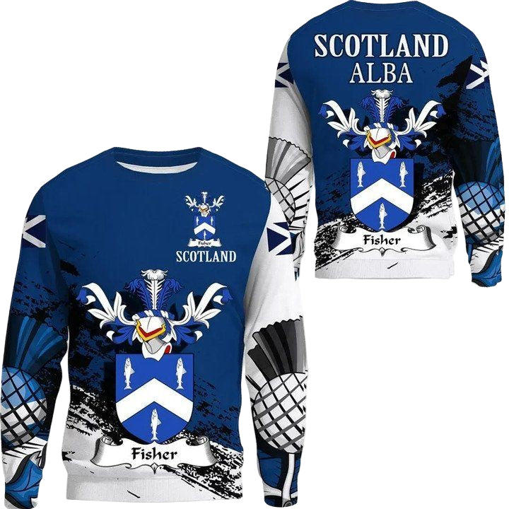 Fisher Scottish Family Crest Scotland Special Sweater A7 ? Usalast