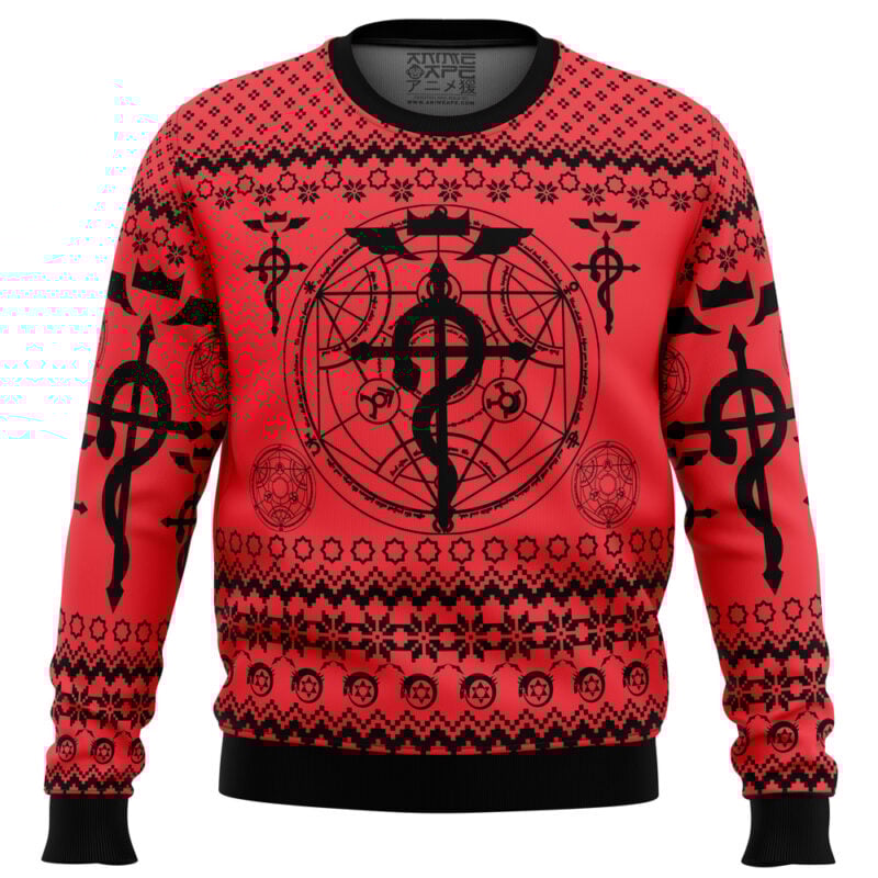 Flamel's Cross x Transmutation Circle Fullmetal Alchemist Ugly Christmas Sweater